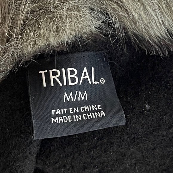 TRIBAL 100% Wool Vest Removable Faux Fur Collar Cable Knit Lagenlook Edgy Winter - Picture 13 of 16